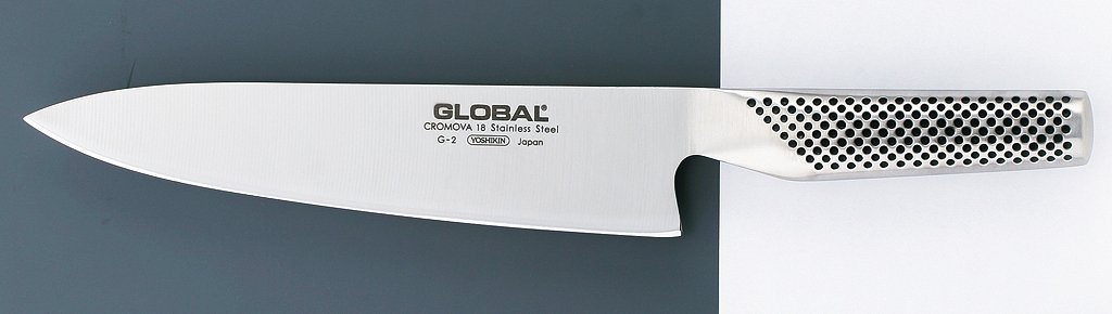 Nóż szefa kuchni 20 cm Global G-2 PLUS ostrzałka Taidea T0825D – zdjęcie 5