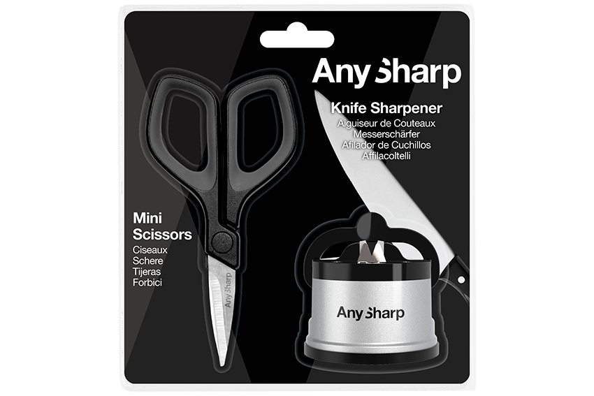 Ostrzałka Anysharp Classic Silver + Mini Nożyczki do Noży Kuchennych, Wielo – zdjęcie 2
