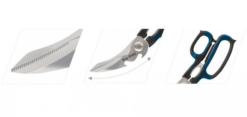 Nożyczki wielofunkcyjne Anysharp 5w1, stalowe, ergonomiczne – zdjęcie 4